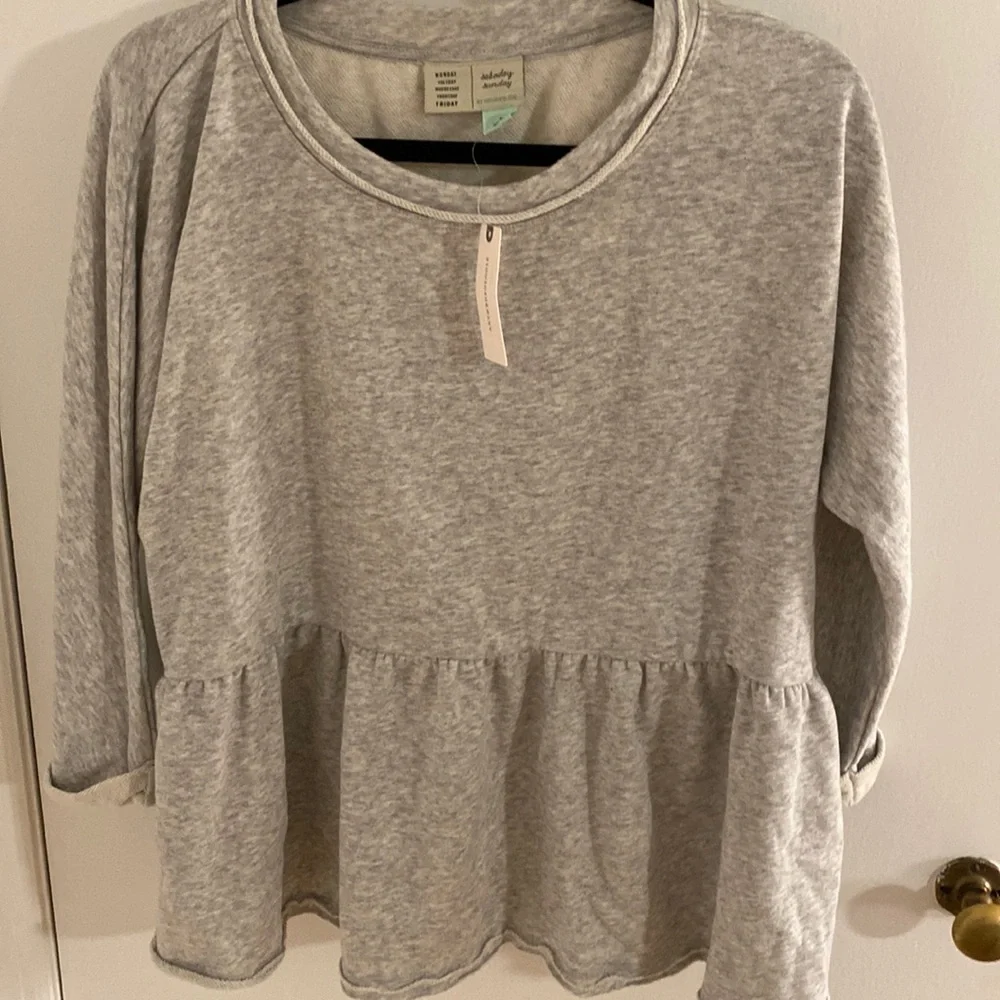 Anthropologie peplum sweatshirt top - Picture 1 of 5